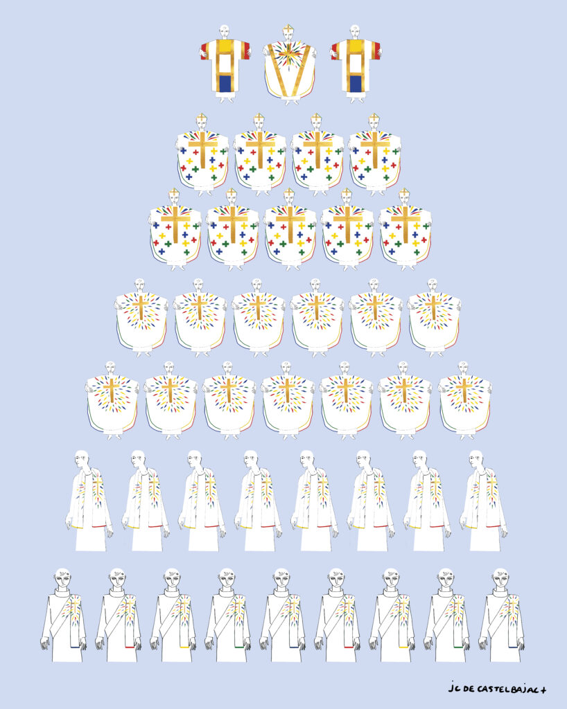 illustrative Image de la série de vêtements liturgiques créés par JC de Castelbajac